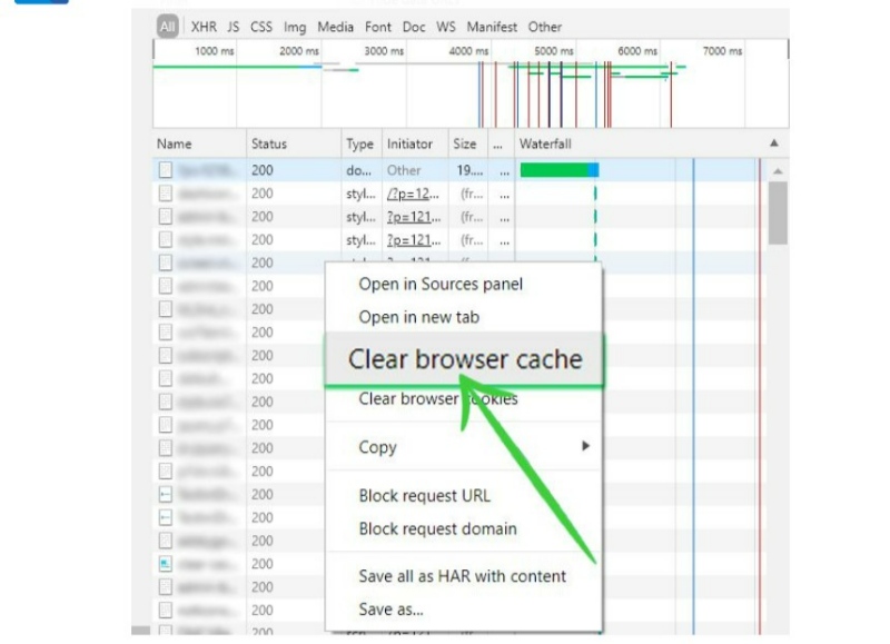 clear browser cache